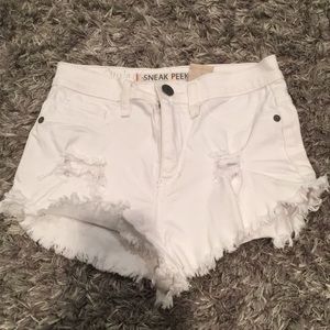 NEW CONDITION. White denim shorts